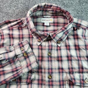 Carhartt Mens XL Tall Relaxed Fit Plaid Button Down Long Sleeve Shirt
